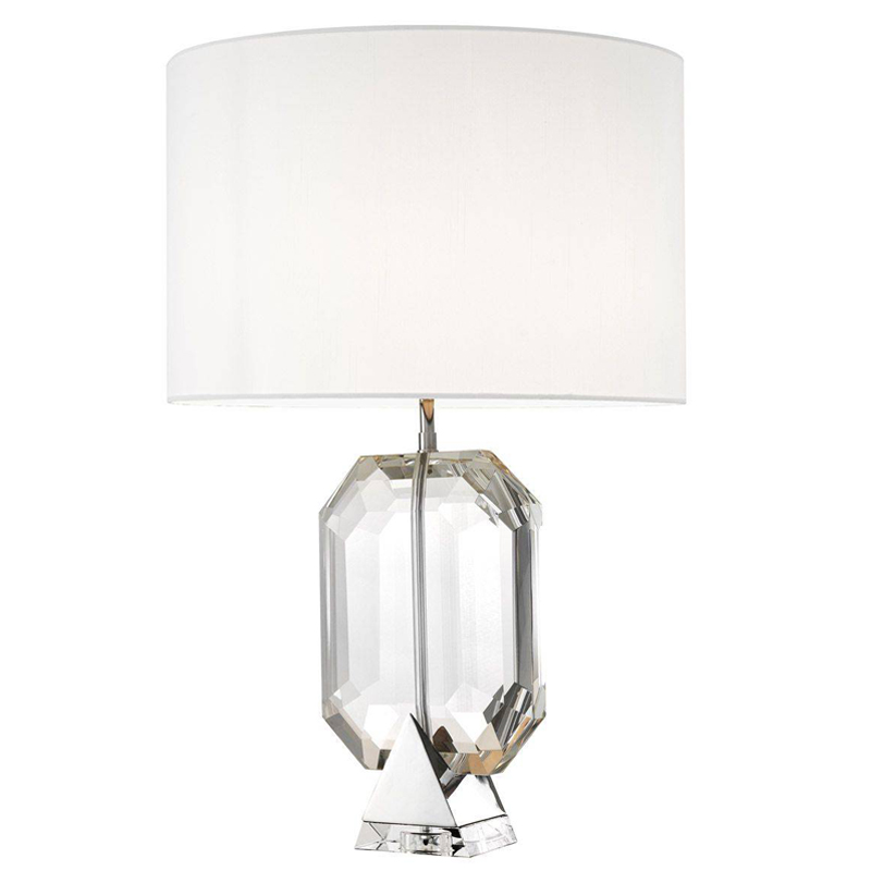 Настольная лампа Eichholtz Table Lamp Emerald Nickel & white Белый Никель Прозрачный Настольная лампа Eichholtz Table Lamp Emerald Nickel & white Белый Никель Прозрачный в Барнауле | Loft Concept
