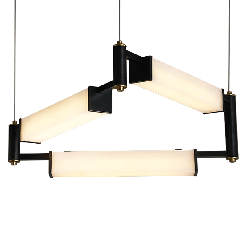 Люстра Gaelle Modern Marble Chandelier Белый Мрамор Bianco Черный Латунь в Барнауле | Loft Concept 