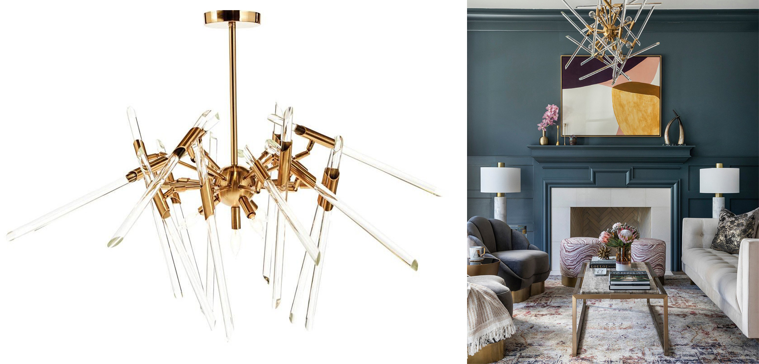 Люстра Ice Rods Chandelier brass - фото