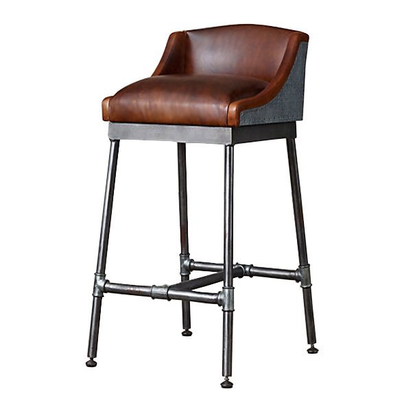 Барный стул Iron Scaffold Bar stool brown Коричневый Серый Барный стул Iron Scaffold Bar stool brown Коричневый Серый в Барнауле | Loft Concept