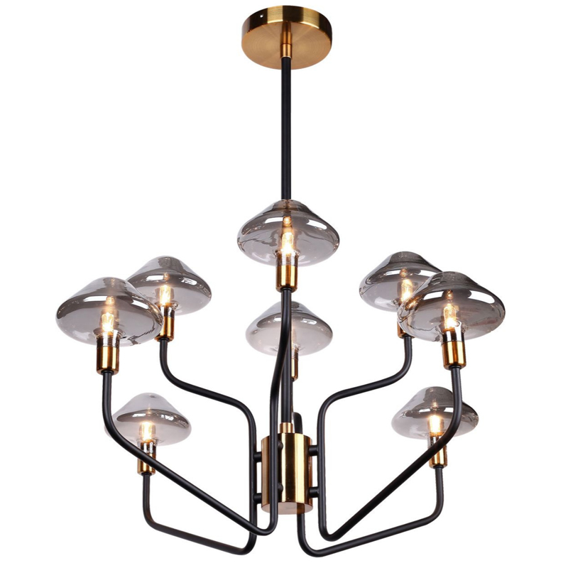 Люстра Gray Glass Mushrooms Черный Серый Люстра Gray Glass Mushrooms Черный Серый в Барнауле | Loft Concept