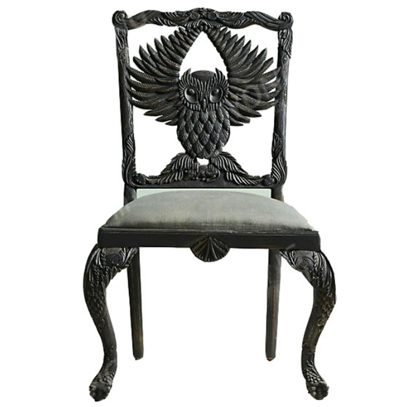 Стул Handcarved Menagerie Owl Dining Chair Черный Черный Стул Handcarved Menagerie Owl Dining Chair Черный Черный в Барнауле | Loft Concept