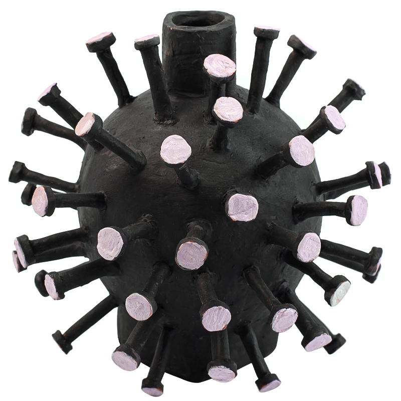 Ваза Khiry Round Spikes Vase Черный Розовый Ваза Khiry Round Spikes Vase Черный Розовый в Барнауле | Loft Concept