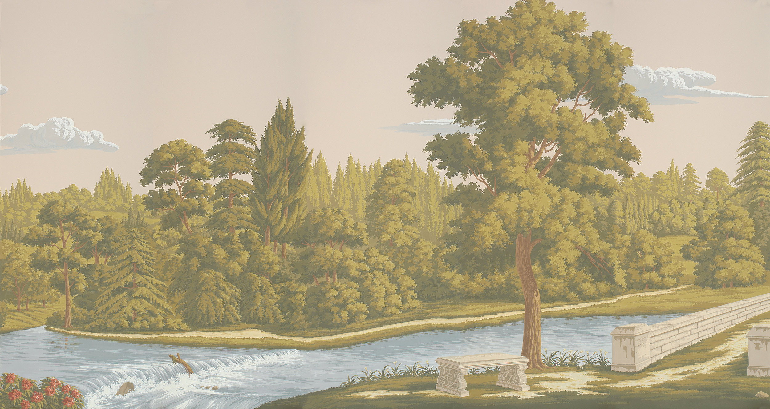 Обои ручная роспись English Landscape Special Colourway on scenic paper 2 Обои ручная роспись English Landscape Special Colourway on scenic paper 2 - постер Loft-Concept в Барнауле