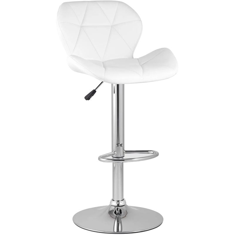 Барный Стул Jeroen Chair Белая Экокожа Белый Серебряный в Барнауле | Loft Concept 