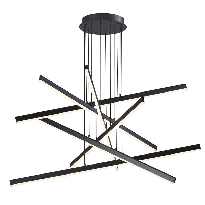 Люстра Rolf Six Black Lines Chandelier Черный Люстра Rolf Six Black Lines Chandelier Черный в Барнауле | Loft Concept
