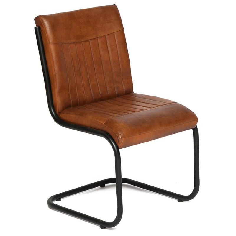 Стул из кожи буйвола Industrial leather chair Коричневый Черный Стул из кожи буйвола Industrial leather chair Коричневый Черный в Барнауле | Loft Concept