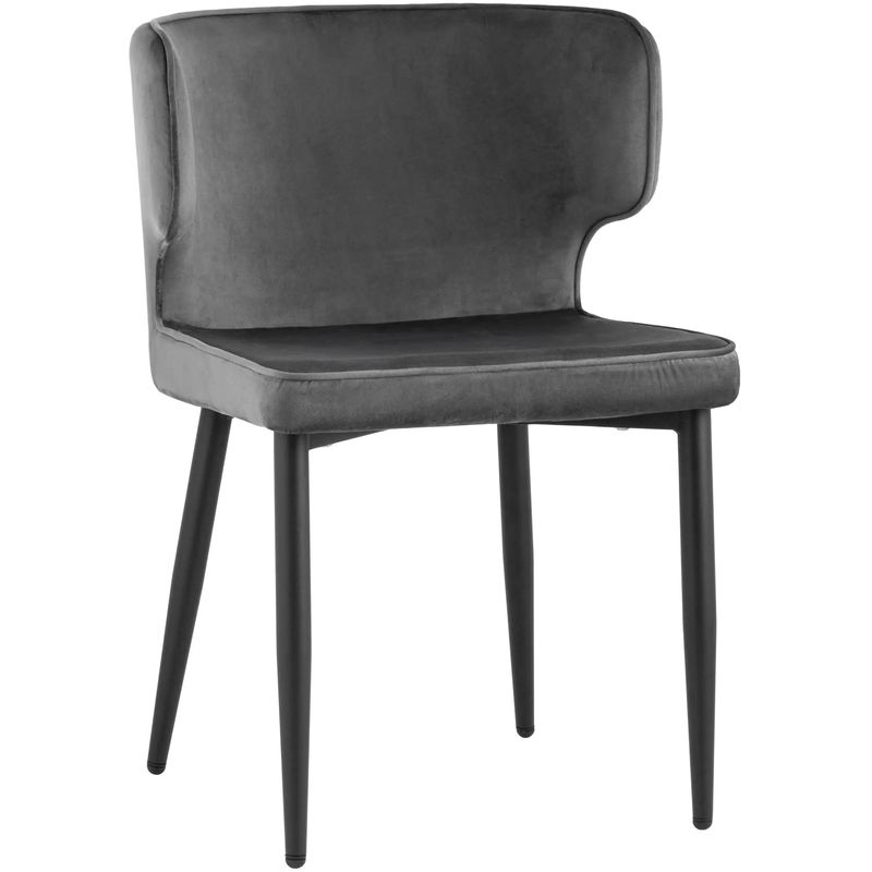 Стул Mateo Chair Серый Велюр Серый Черный Стул Mateo Chair Серый Велюр Серый Черный в Барнауле | Loft Concept