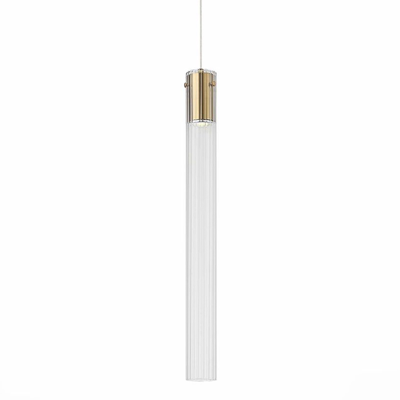 Подвесной светильник Jenae Glass Tube 65 Латунь Прозрачный Подвесной светильник Jenae Glass Tube 65 Латунь Прозрачный в Барнауле | Loft Concept