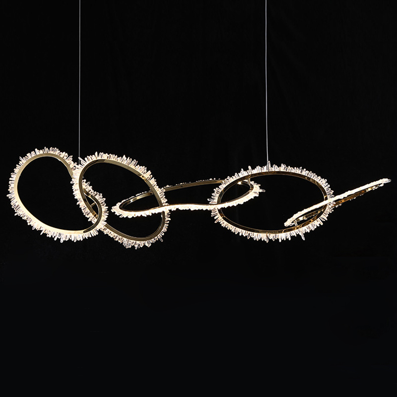 Люстра Chain Quartz Rings Crystal Chandelier Глянцевое золото Прозрачное Стекло Люстра Chain Quartz Rings Crystal Chandelier Глянцевое золото Прозрачное Стекло в Барнауле | Loft Concept