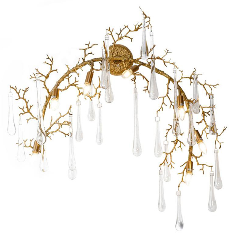 Бра Droplet Branch Gold Wall Lamp Золотой Прозрачное Стекло Бра Droplet Branch Gold Wall Lamp Золотой Прозрачное Стекло в Барнауле | Loft Concept