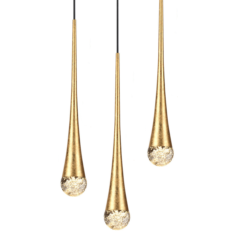 Подвесной светильник Golden Drop Lamp Золотой Прозрачное Стекло Подвесной светильник Golden Drop Lamp Золотой Прозрачное Стекло в Барнауле | Loft Concept