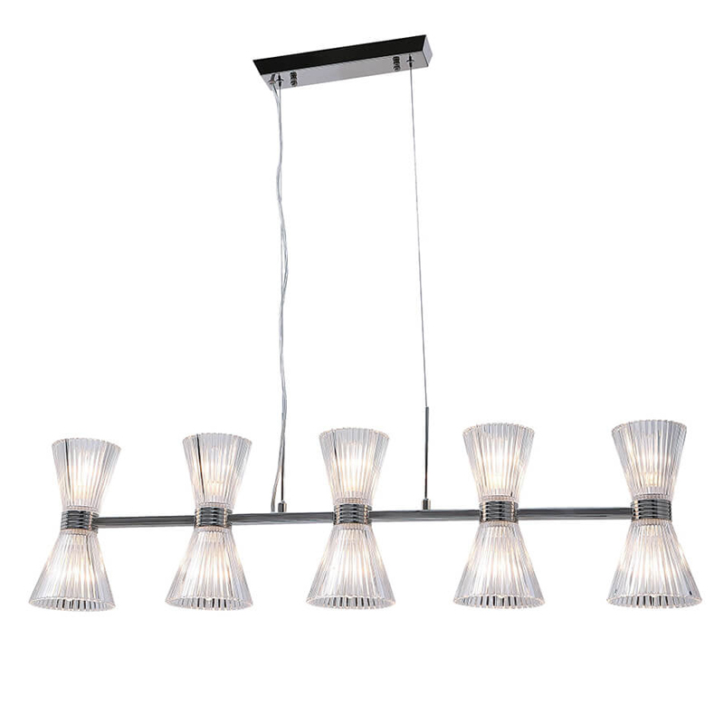 Люстра Glass Horn Light matt nickel 10 Прозрачное Стекло Никель Сатин Люстра Glass Horn Light matt nickel 10 Прозрачное Стекло Никель Сатин в Барнауле | Loft Concept