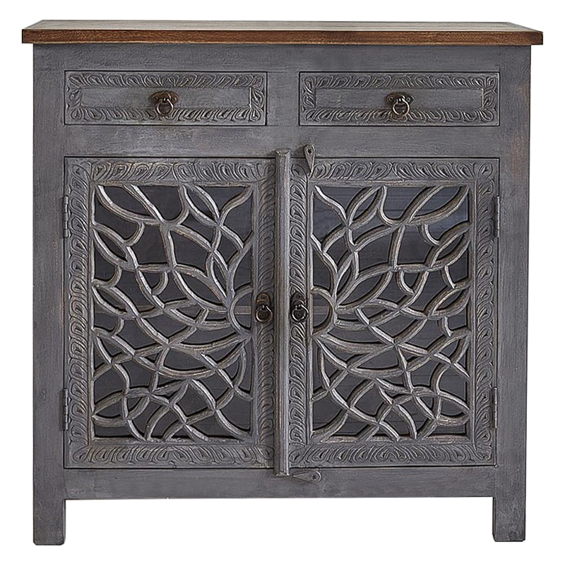 Комод Indian Antique White Furniture Chest of Drawers Rupa серый Серый Коричневый Прозрачное Стекло Комод Indian Antique White Furniture Chest of Drawers Rupa серый Серый Коричневый Прозрачное Стекло в Барнауле | Loft Concept