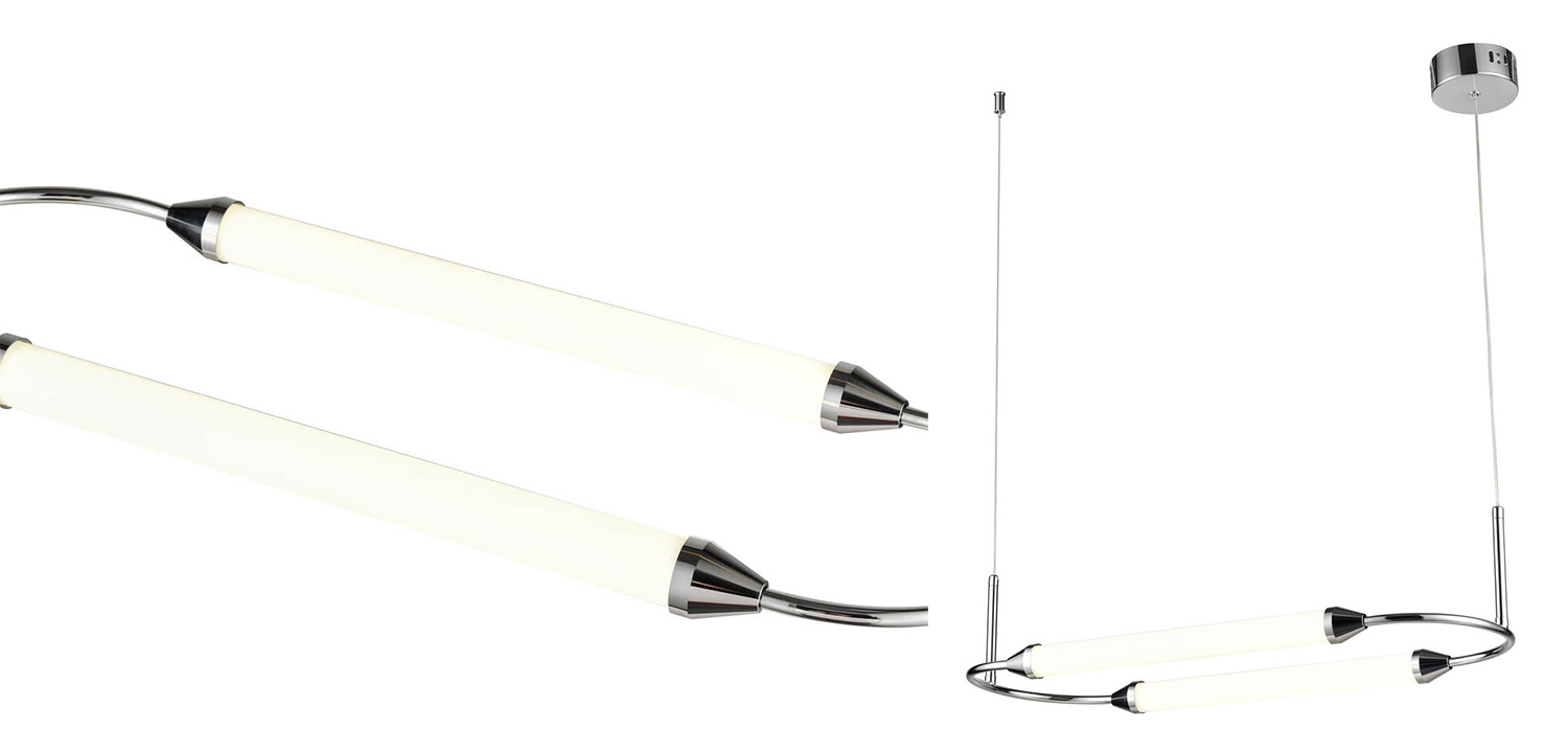 Подвесной светильник Giopato & Coombes CIRQUE Pendant Ellipse Horizontal Chrome - фото