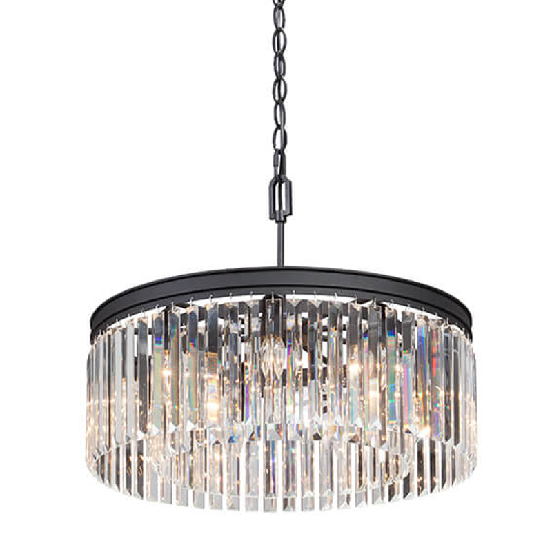 Люстра RH Rhys Clear Glass Prism Round Chandelier 60 Черный матовый Прозрачное Стекло Люстра RH Rhys Clear Glass Prism Round Chandelier 60 Черный матовый Прозрачное Стекло в Барнауле | Loft Concept
