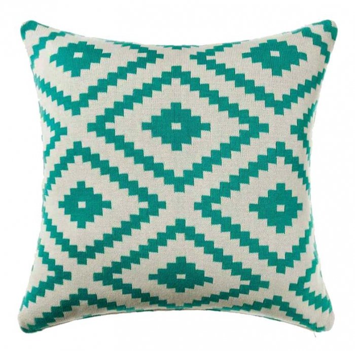 Подушка geometrical ornament бирюзовая Бирюзовый Подушка geometrical ornament бирюзовая Бирюзовый в Барнауле | Loft Concept