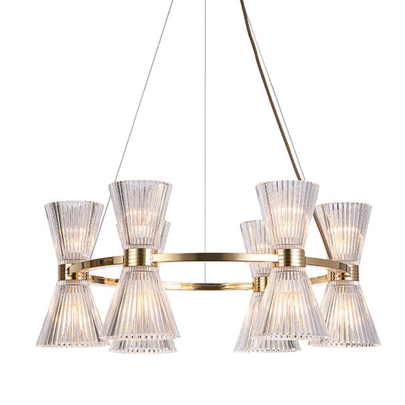 Люстра Glass Horn Light gold 65 Глянцевое золото Прозрачное Стекло в Барнауле | Loft Concept 