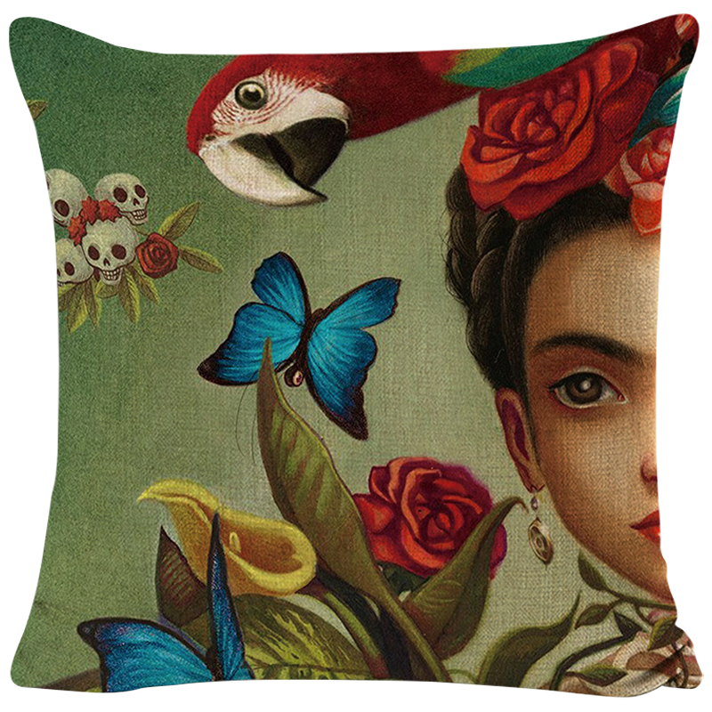 Декоративная подушка Frida Kahlo 9 Зеленый смок Мульти Декоративная подушка Frida Kahlo 9 Зеленый смок Мульти в Барнауле | Loft Concept