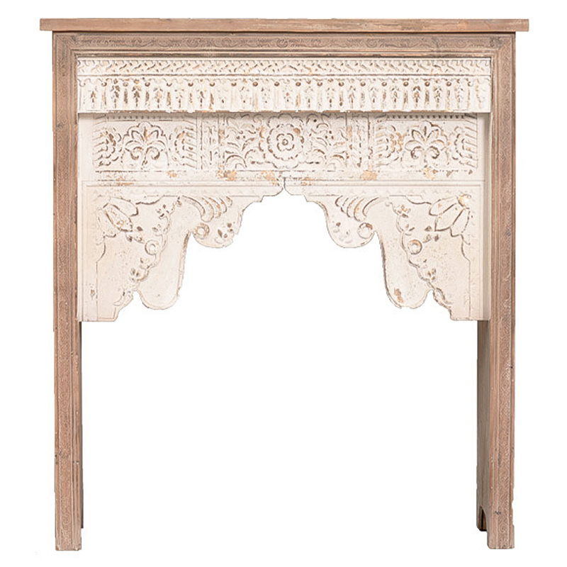Консоль Indian Antique White Furniture Indra Console Бежевый Древесина Консоль Indian Antique White Furniture Indra Console Бежевый Древесина в Барнауле | Loft Concept