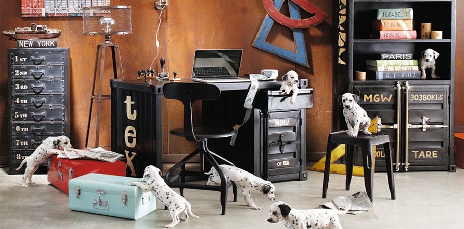 Письменный стол Metal & Oak Sea Container Desk - фото №1