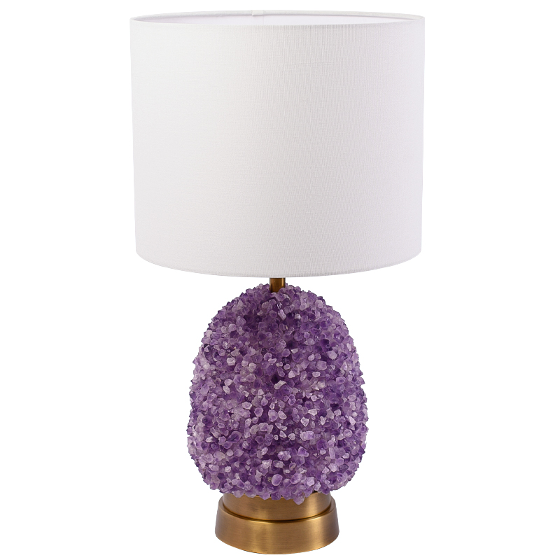 Настольная лампа с абажуром Riche Table Lamp Фиолетовый Латунь Белый Настольная лампа с абажуром Riche Table Lamp Фиолетовый Латунь Белый в Барнауле | Loft Concept
