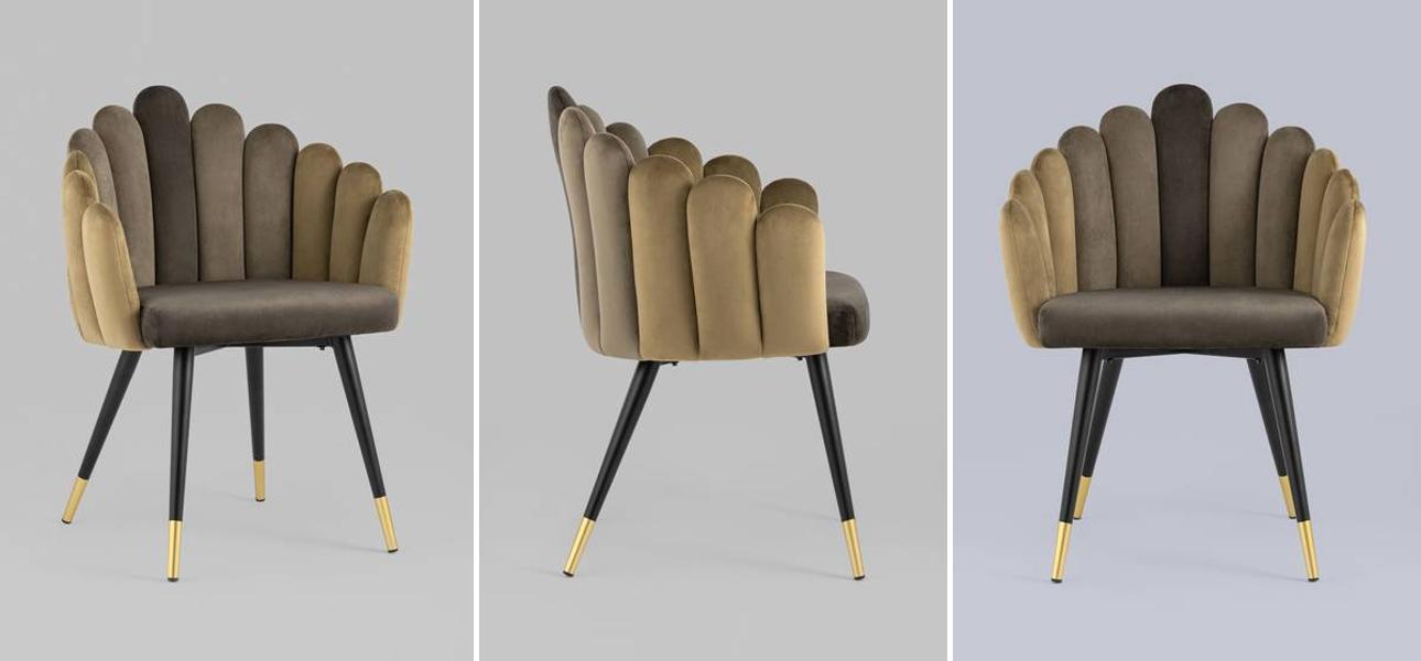 Стул Camellia Chair Коричневый Велюр - фото