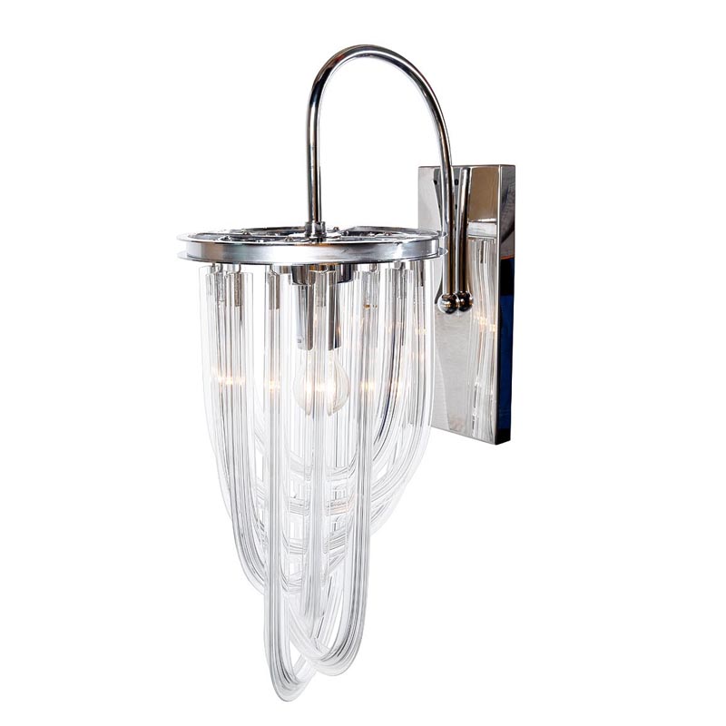 Бра Retro FROZEN GLASS Wall Lamp Chrome Хром Бра Retro FROZEN GLASS Wall Lamp Chrome Хром в Барнауле | Loft Concept