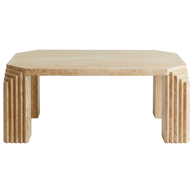 Кофейный стол Caleb Travertine Coffee Table Бежевый Коричневый Кофейный стол Caleb Travertine Coffee Table Бежевый Коричневый в Барнауле | Loft Concept