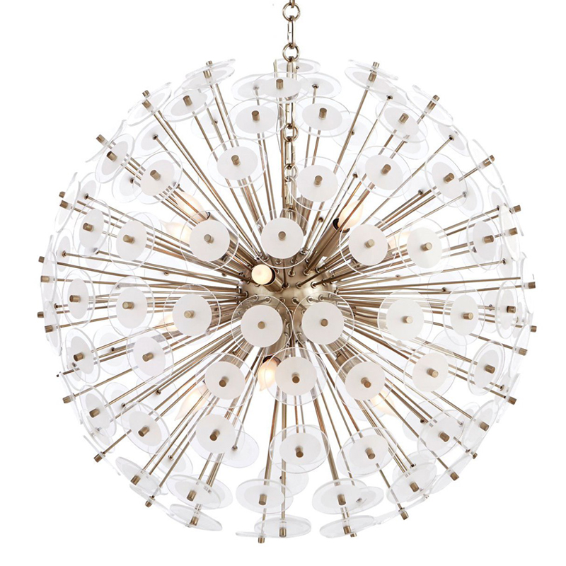 Люстра White Disco Glass Sputnik Chandelier 56 Серебряный Белый Люстра White Disco Glass Sputnik Chandelier 56 Серебряный Белый в Барнауле | Loft Concept