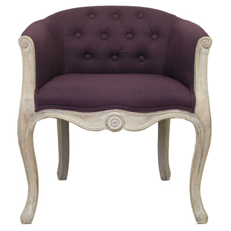 Кресло низкое в стиле прованс Louis French Armchair violet flax Фиолетовый Бежево-серый Кресло низкое в стиле прованс Louis French Armchair violet flax Фиолетовый Бежево-серый в Барнауле | Loft Concept