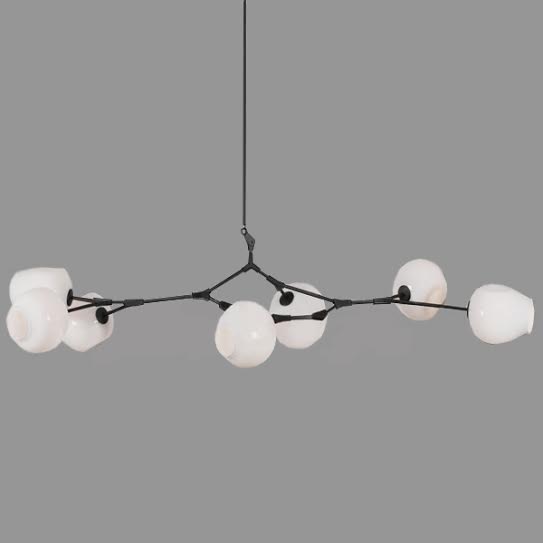 Люстра Сrumpled Bubble White Glass Черный Белый Люстра Сrumpled Bubble White Glass Черный Белый в Барнауле | Loft Concept