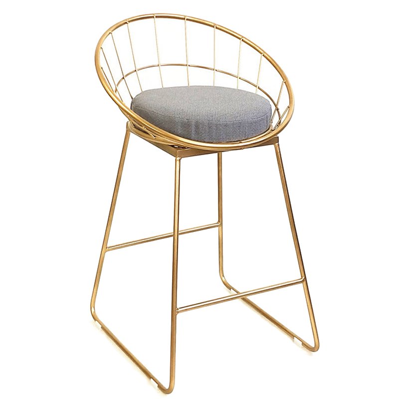 Барный стул Iron bar chair Golden Глянцевое золото Серый Барный стул Iron bar chair Golden Глянцевое золото Серый в Барнауле | Loft Concept
