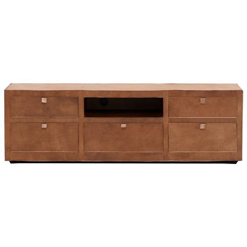 ТВ-тумба Leather Wood TV Stand Коричневый ТВ-тумба Leather Wood TV Stand Коричневый в Барнауле | Loft Concept
