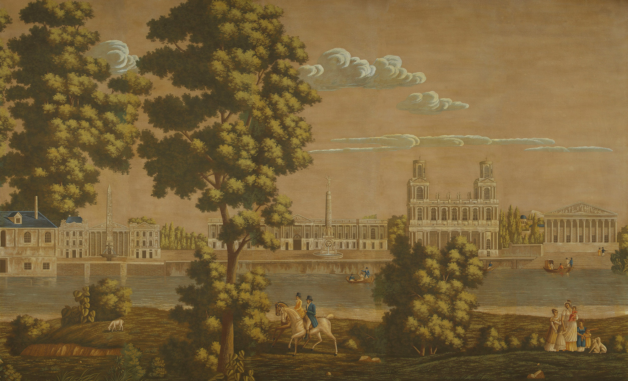 Обои ручная роспись Monuments of Paris Roberts on antique scenic Xuan paper Обои ручная роспись Monuments of Paris Roberts on antique scenic Xuan paper - постер Loft-Concept в Барнауле