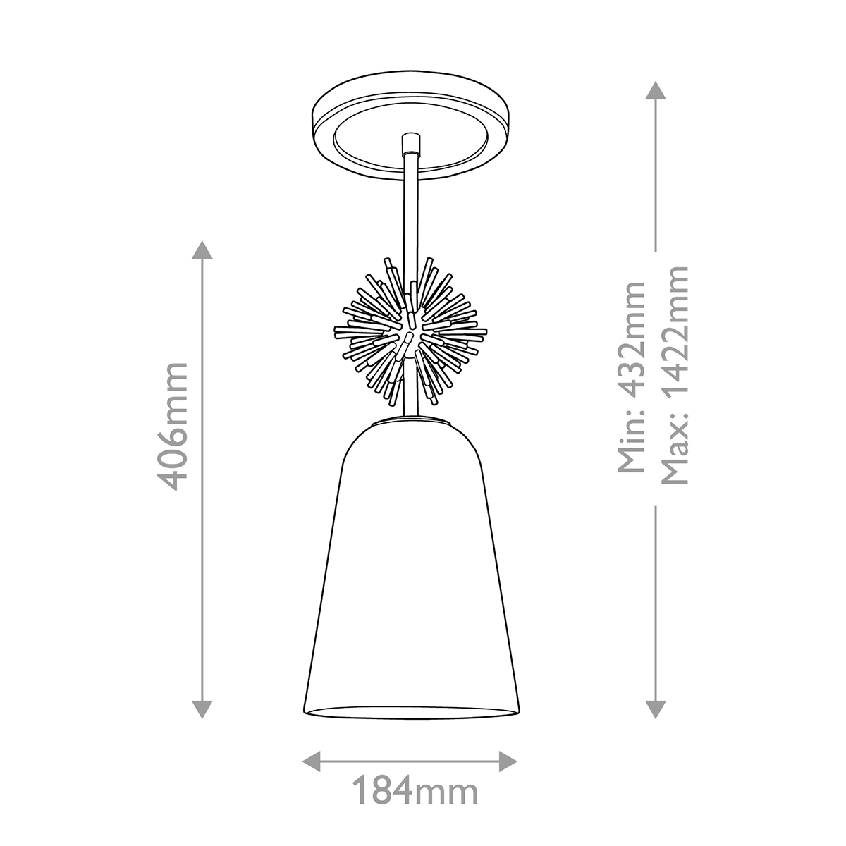 Подвесной светильник золотого цвета с колоколообразным стеклянным плафоном и декоративным элементом Elstead Lighting в Барнауле