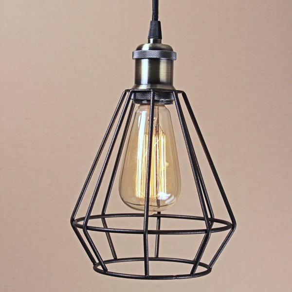 Подвесной светильник Wire Cage Pendant Punch Black Черный в Барнауле | Loft Concept 