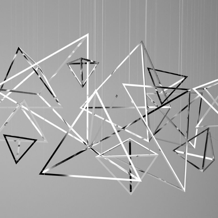 Подвесной светильник Weightless Triangles Хром Глянцевое золото Подвесной светильник Weightless Triangles Хром Глянцевое золото в Барнауле | Loft Concept