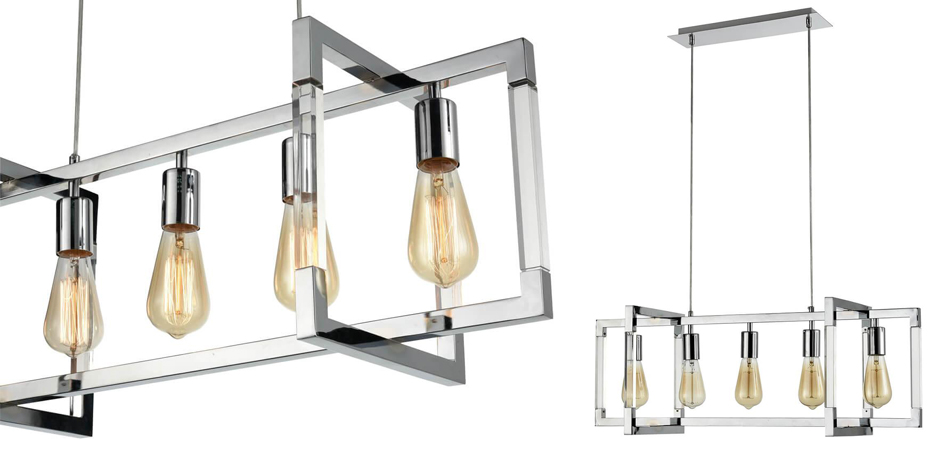 Подвесной светильник Transparent Strips Chromium 5 Подвесной светильник Transparent Strips Chromium 5 - Loft-Concept в Барнауле