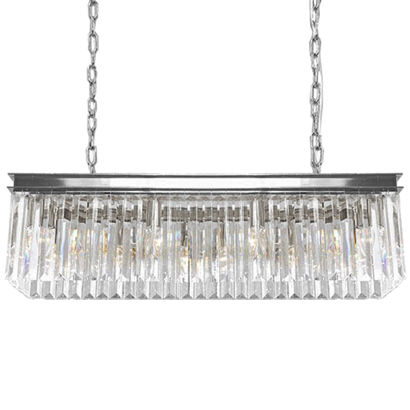 Люстра RH Odeon Chandelier Silver 90 Прозрачное Стекло Серебряный в Барнауле | Loft Concept 