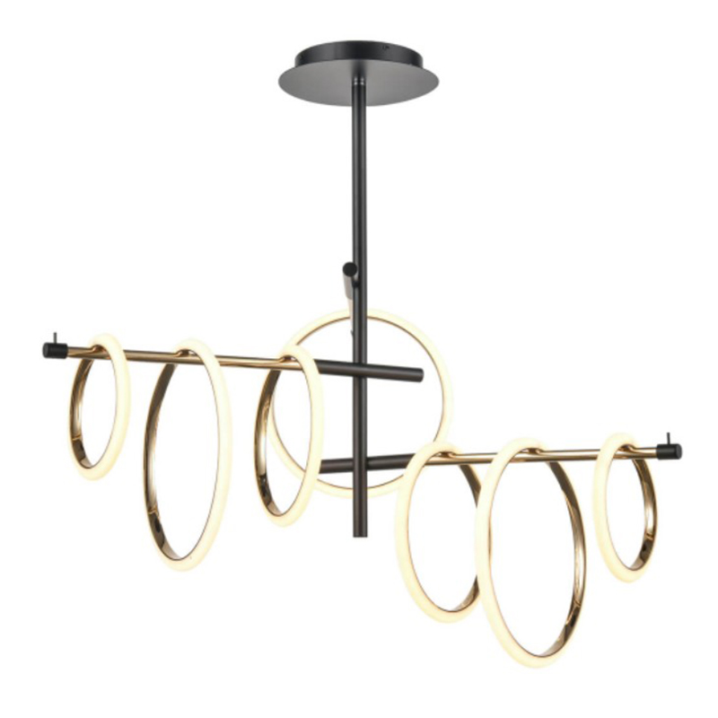 Люстра Jessenia Rings Chandelier 7 Черный Золотой Люстра Jessenia Rings Chandelier 7 Черный Золотой в Барнауле | Loft Concept