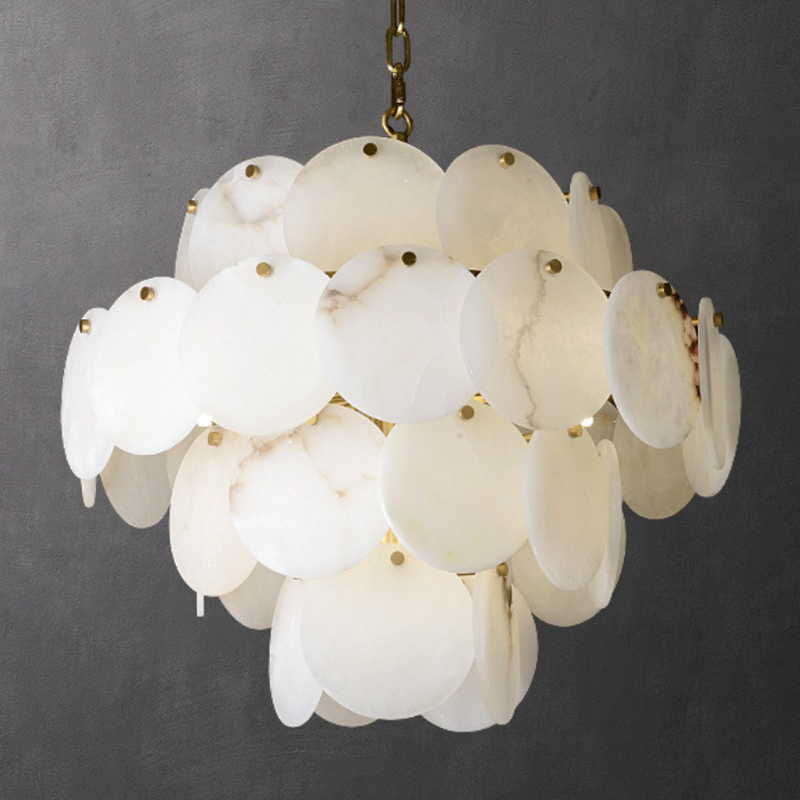Люстра Letizia Marble Four Tiered Chandelier Латунь Белый Мрамор Bianco Люстра Letizia Marble Four Tiered Chandelier Латунь Белый Мрамор Bianco в Барнауле | Loft Concept