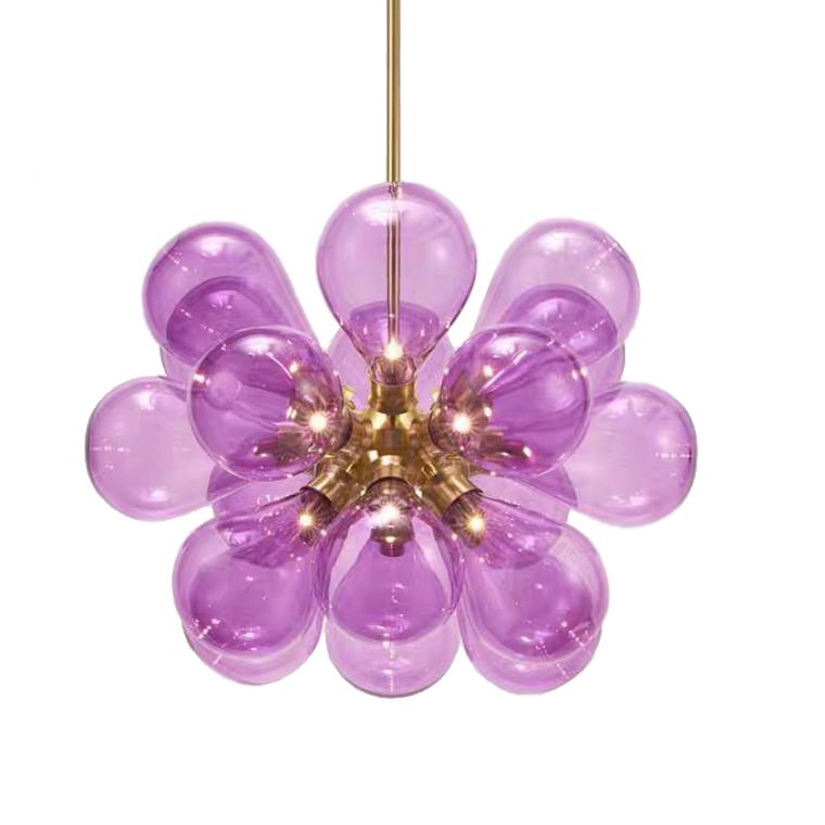 Люстра Simonet Chandelier Лиловый Золотой Люстра Simonet Chandelier Лиловый Золотой в Барнауле | Loft Concept
