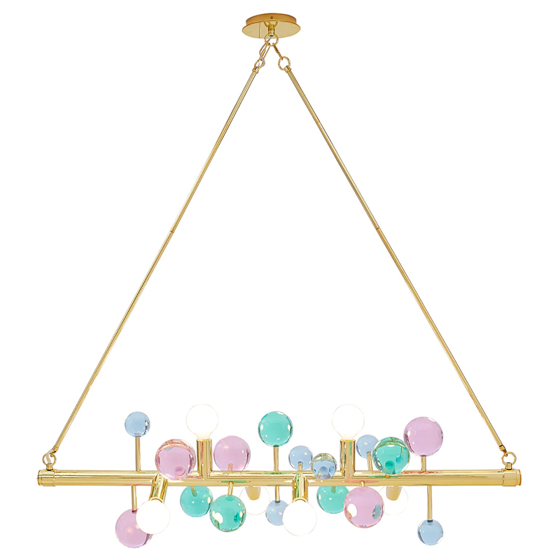 Светильник Jonathan Adler GLOBO SIX-LIGHT LINEAR CHANDELIER Multi Мульти Золотой Светильник Jonathan Adler GLOBO SIX-LIGHT LINEAR CHANDELIER Multi Мульти Золотой в Барнауле | Loft Concept