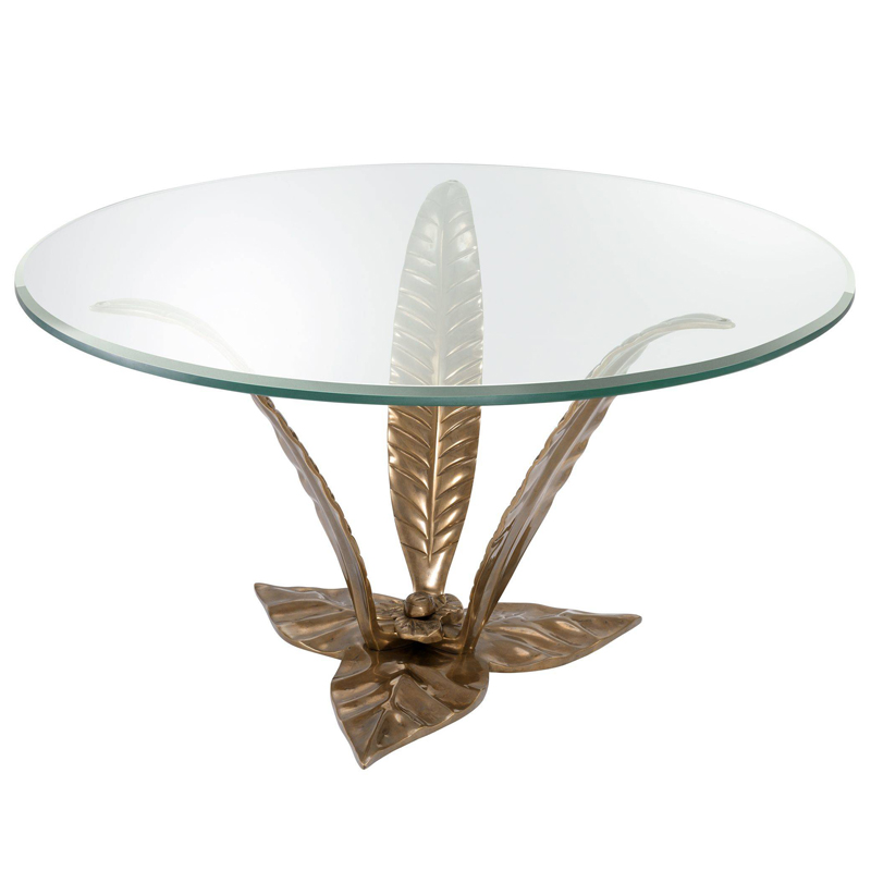 Кофейный стол Eichholtz Coffee Table Plantation Прозрачный Винтажная латунь в Барнауле | Loft Concept 