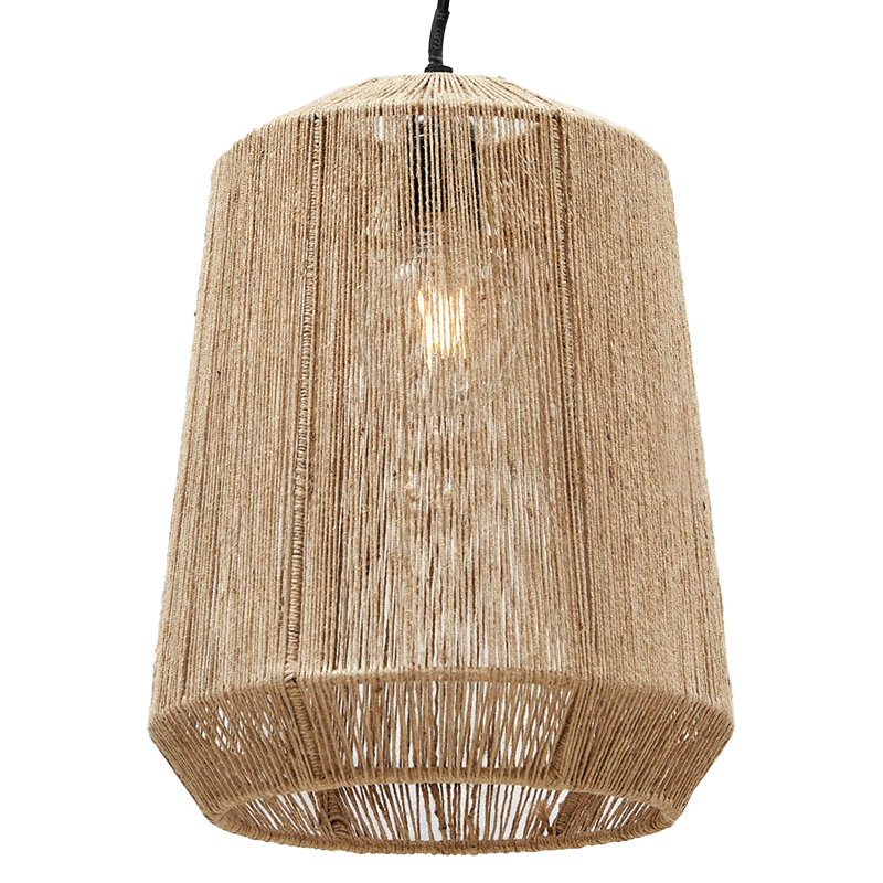 Подвесная люстра с плетеным плафоном Uma Wicker Chandelier Бежевый Черный Подвесная люстра с плетеным плафоном Uma Wicker Chandelier Бежевый Черный в Барнауле | Loft Concept