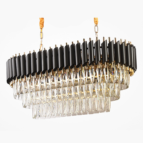 Люстра Empire Black Rectangular Chandelier Crystal Черный Золотой Прозрачный Люстра Empire Black Rectangular Chandelier Crystal Черный Золотой Прозрачный в Барнауле | Loft Concept