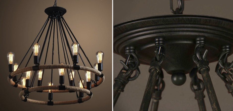 Люстра Round Tube Double Loft Rope Light Люстра Round Tube Double Loft Rope Light - Loft-Concept в Барнауле