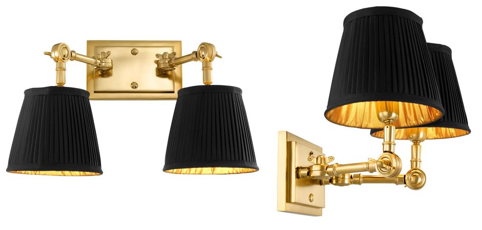 Бра Wall Lamp Wentworth Double Gold+Black Бра Wall Lamp Wentworth Double Gold+Black - Loft-Concept в Барнауле