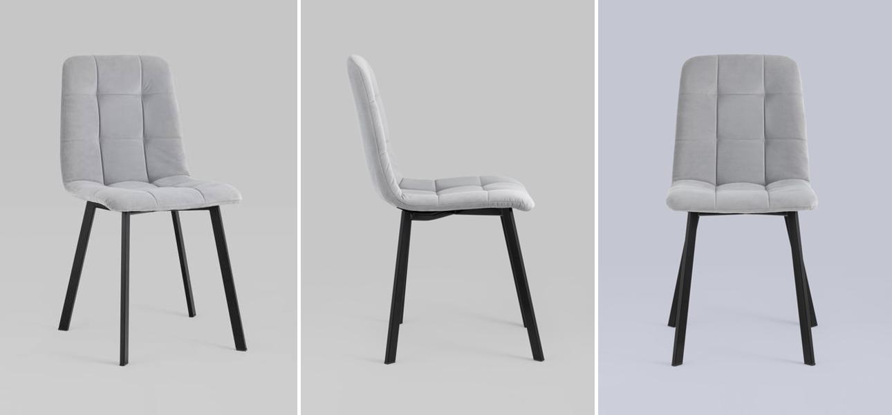 Стул NANCY S Chair Светло-Серый велюр - фото